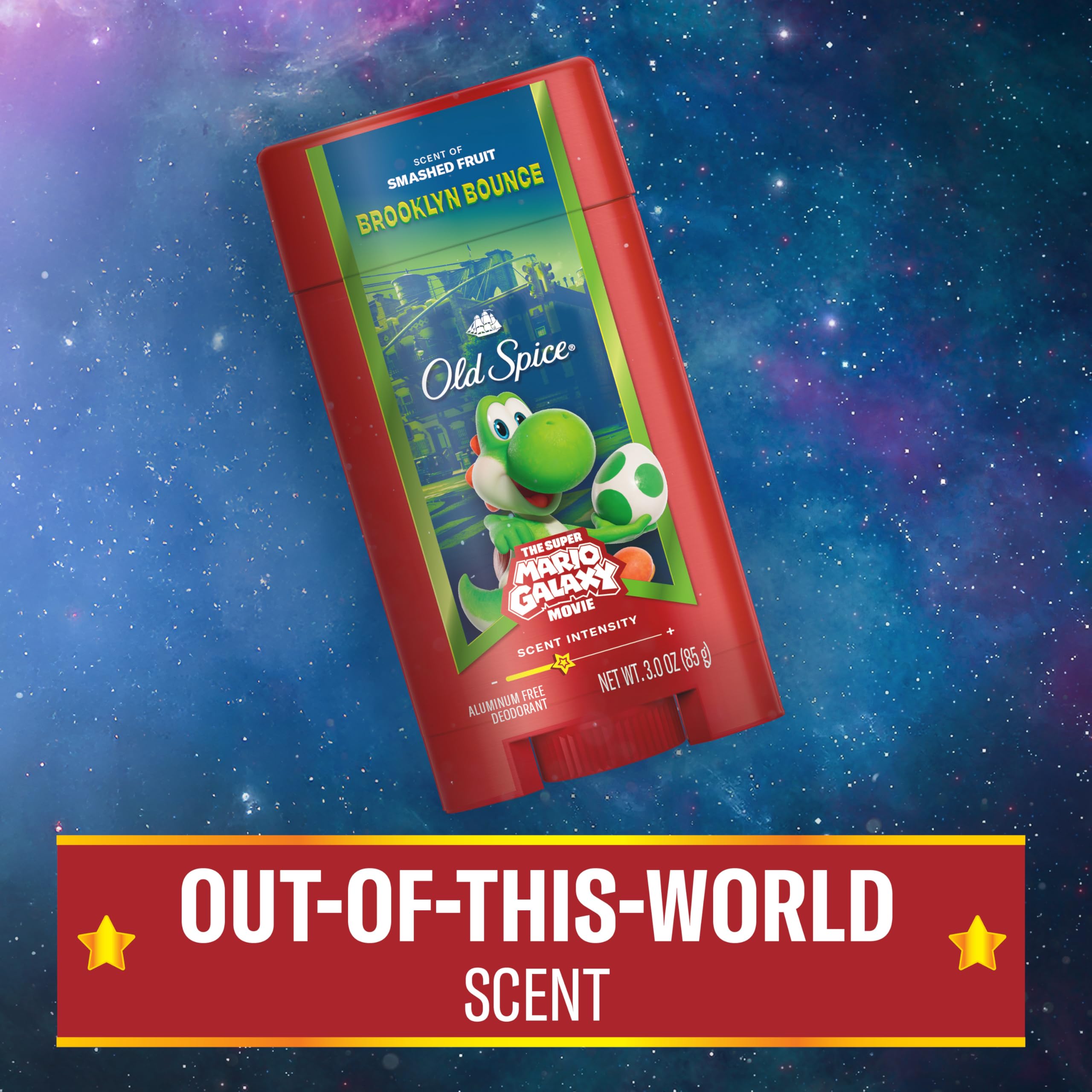 Old Spice Brooklyn Bounce packaging back describes 24/7 freshness and odor protection.