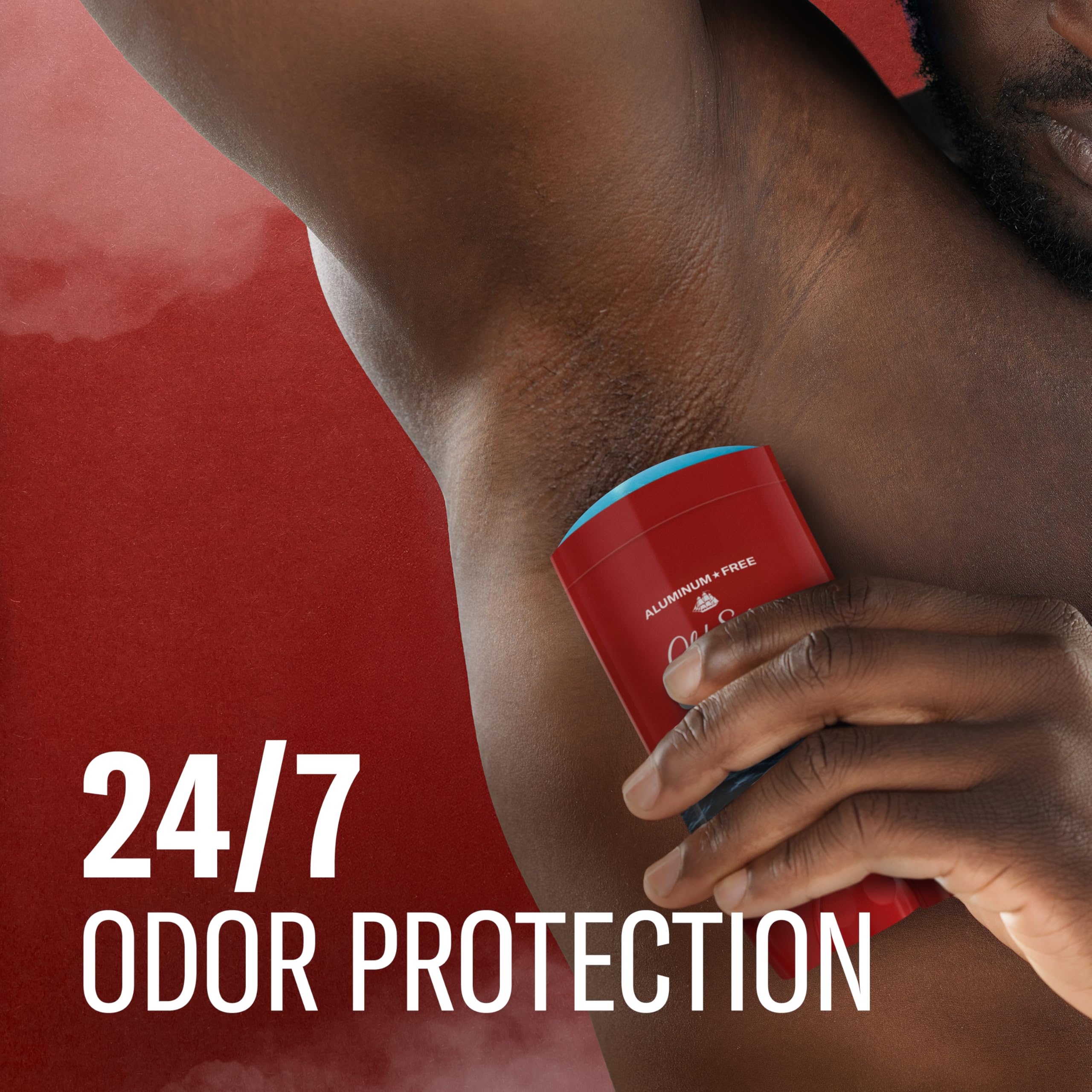 Old Spice Captain Bergamot deodorant being applied for quick daily refresh.