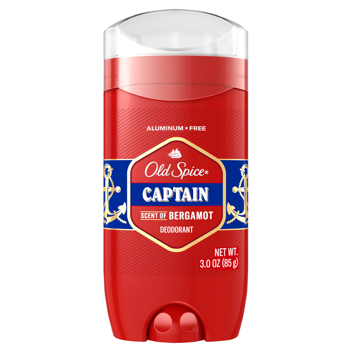Old Spice Captain Bergamot deodorant application offers all-day freshness and 24/7 odor protection