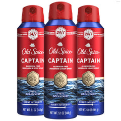 Old Spice Captain bottle front view for all-day freshness and signature scent.