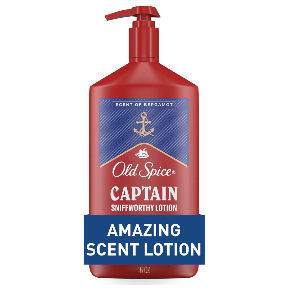 Old Spice Captain daily hydration bottle pump delivers all-day moisture.