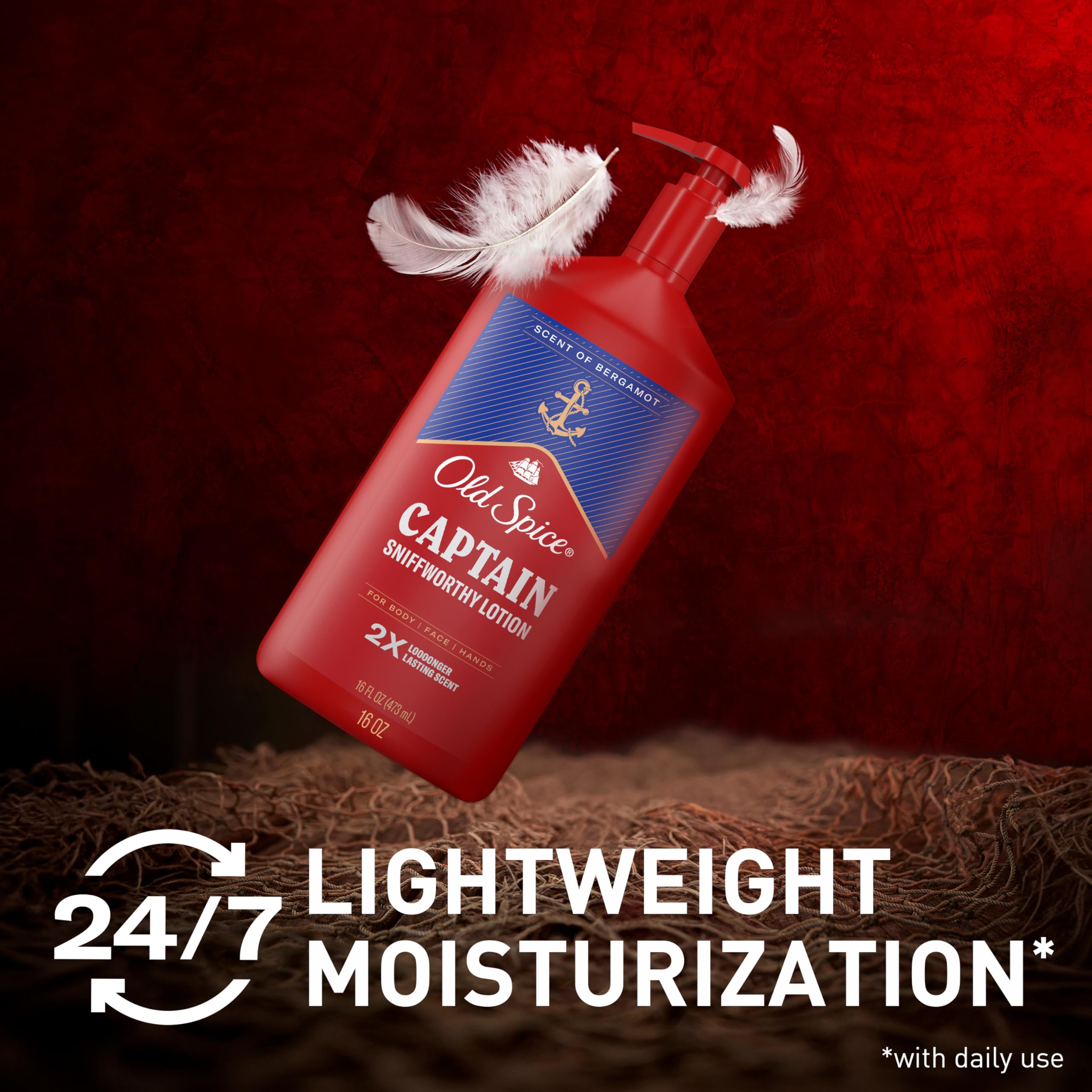 Old Spice Captain skin after application with non-greasy finish.