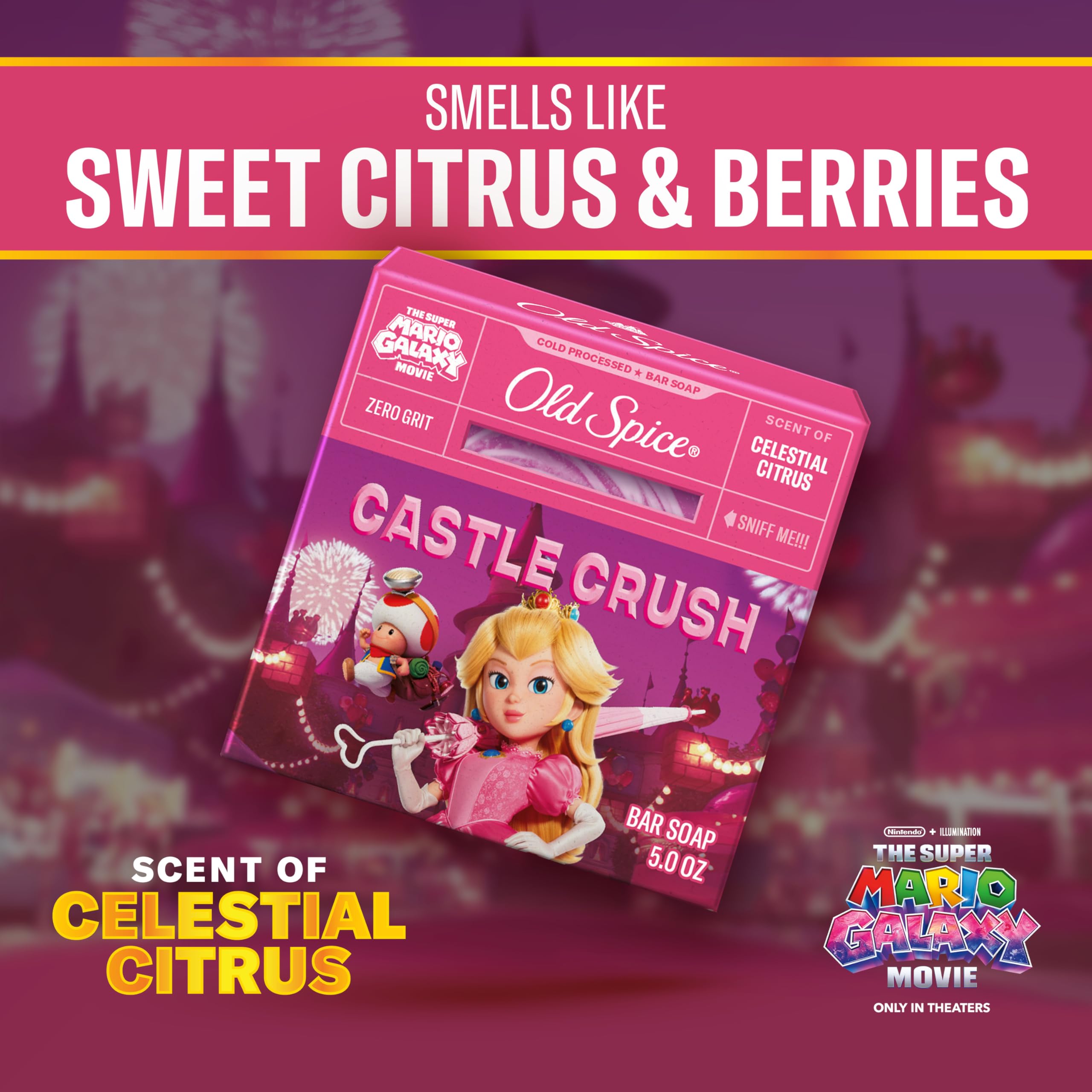 Old Spice Castle Crush close-up captures Celestial Citrus aroma notes.