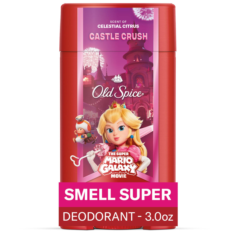 Old Spice Castle Crush deodorant stick delivers all-day freshness with a bold celestial citrus scent.