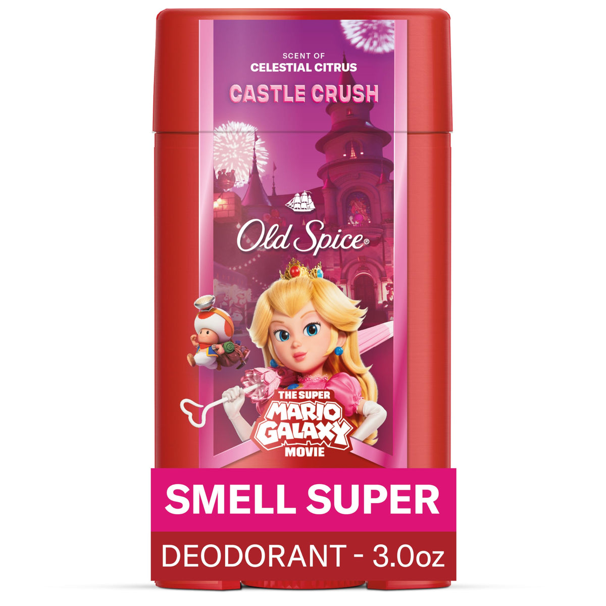 Old Spice Castle Crush deodorant stick delivers all-day freshness with a bold celestial citrus scent.