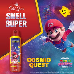 Old Spice Cosmic Quest packaging highlighting the Super Mario Galaxy Edition.
