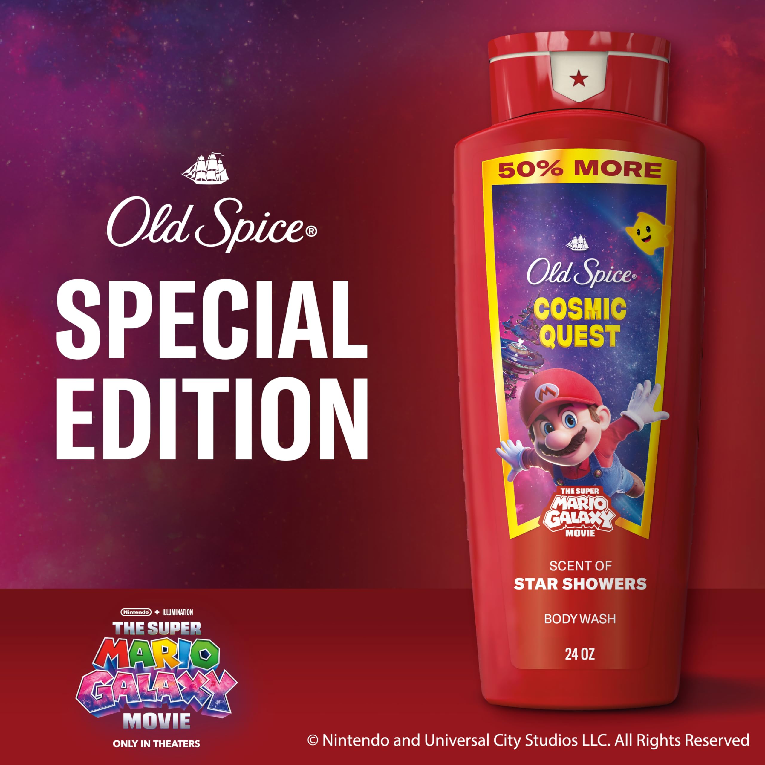 Old Spice Cosmic Quest Mario Galaxy artwork captures collaboration vibe.