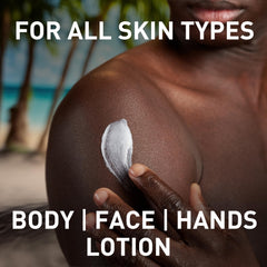 Old Spice Fiji lotion being pumped for quick absorption on skin.