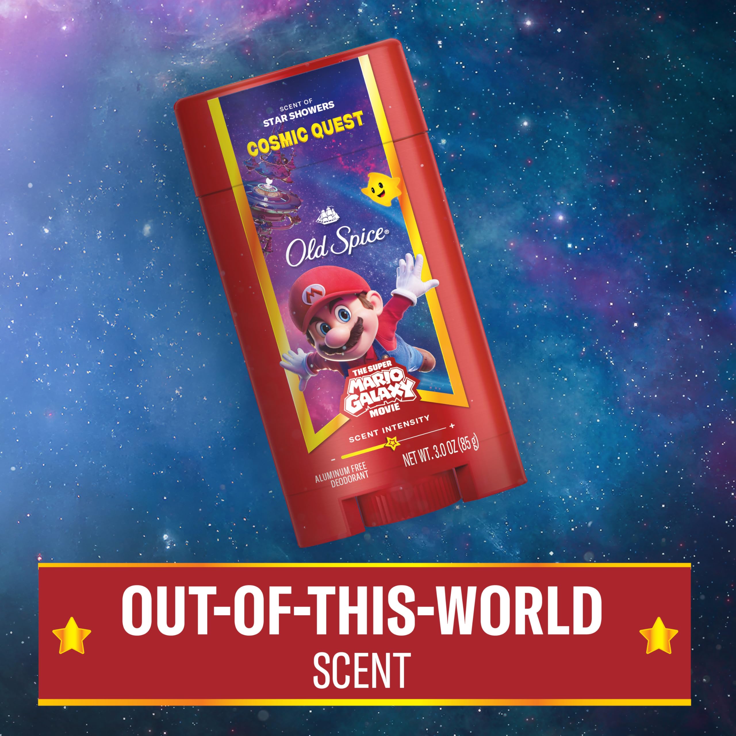 Old Spice deodorant stick being applied for quick refresh.