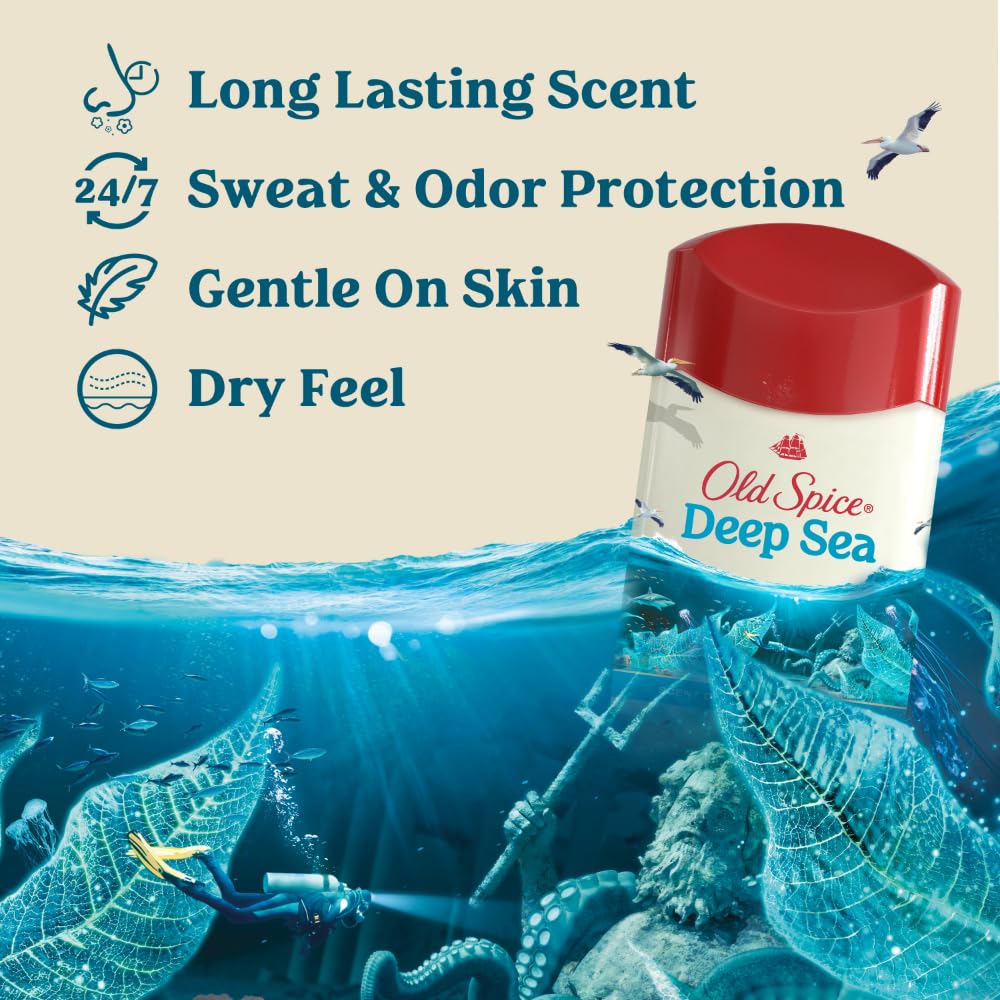 Old Spice Deep Sea cap close-up shows secure seal for all-day protection.