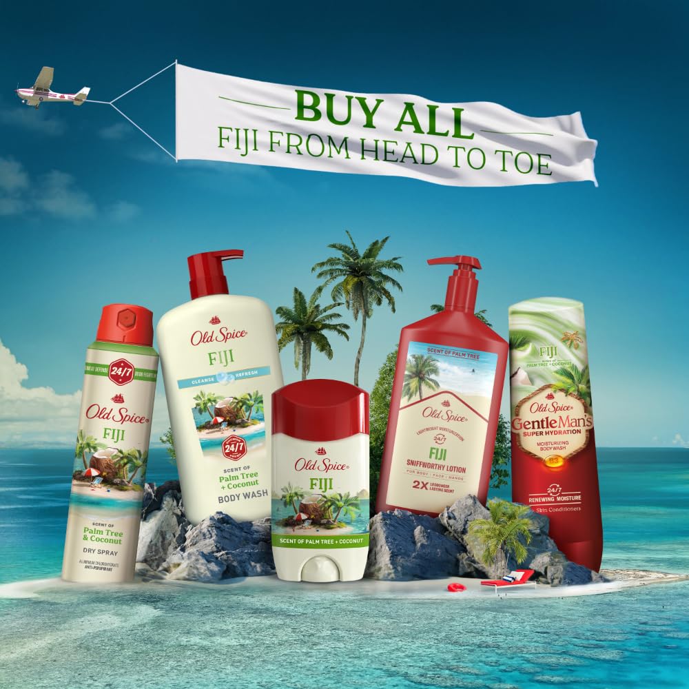Old Spice deodorant swatch on skin illustrating quick apply freshness