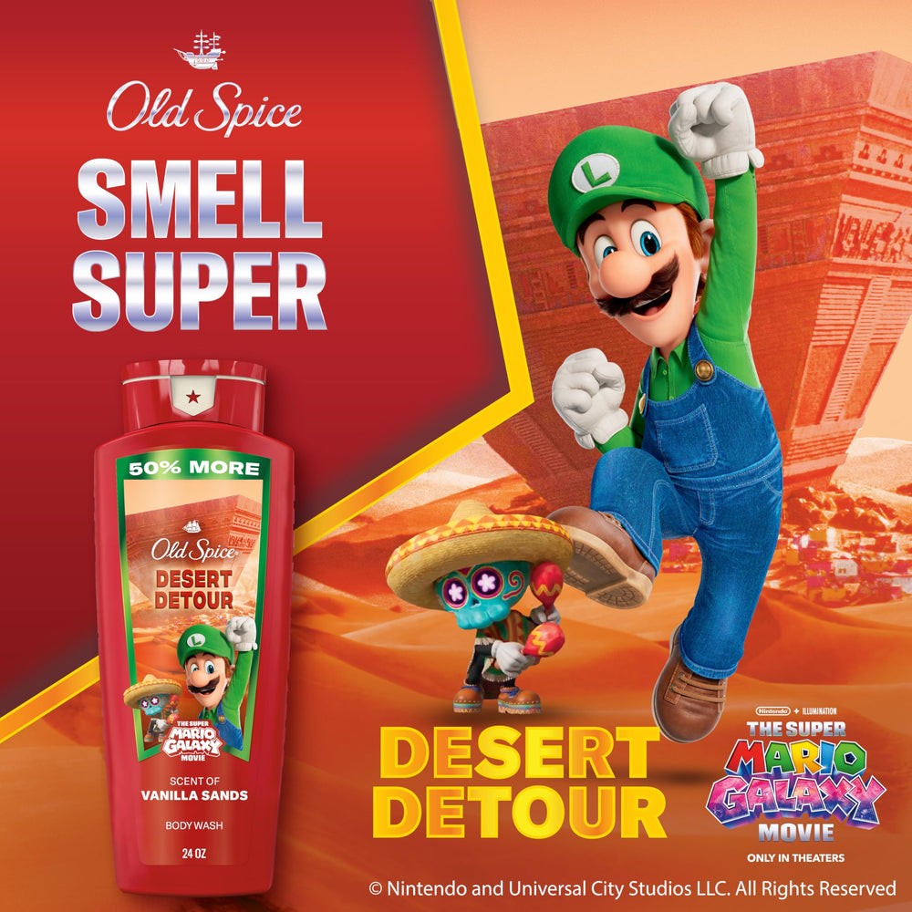 Old Spice Desert Detour Vanilla Sands scent note on the label.