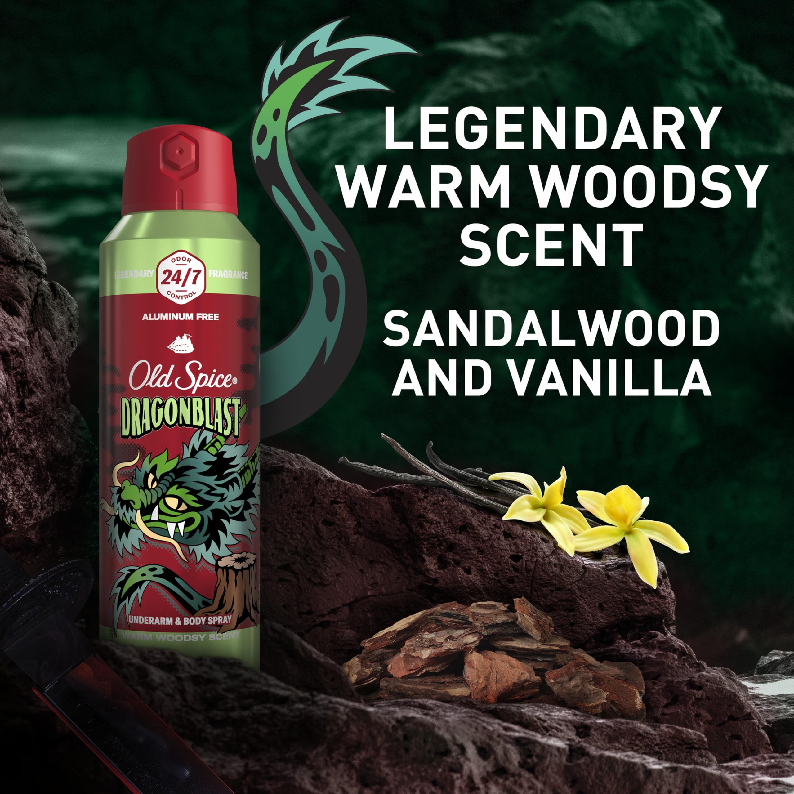Old Spice Dragonblast 5.1 oz bottle image shows convenient size for on-the-go.