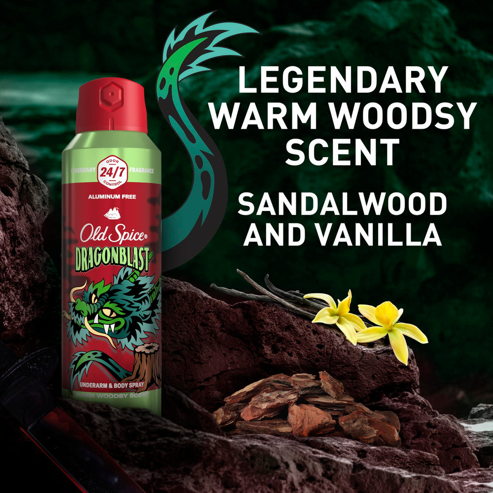 Old Spice Dragonblast 5.1 oz bottle image shows convenient size for on-the-go.