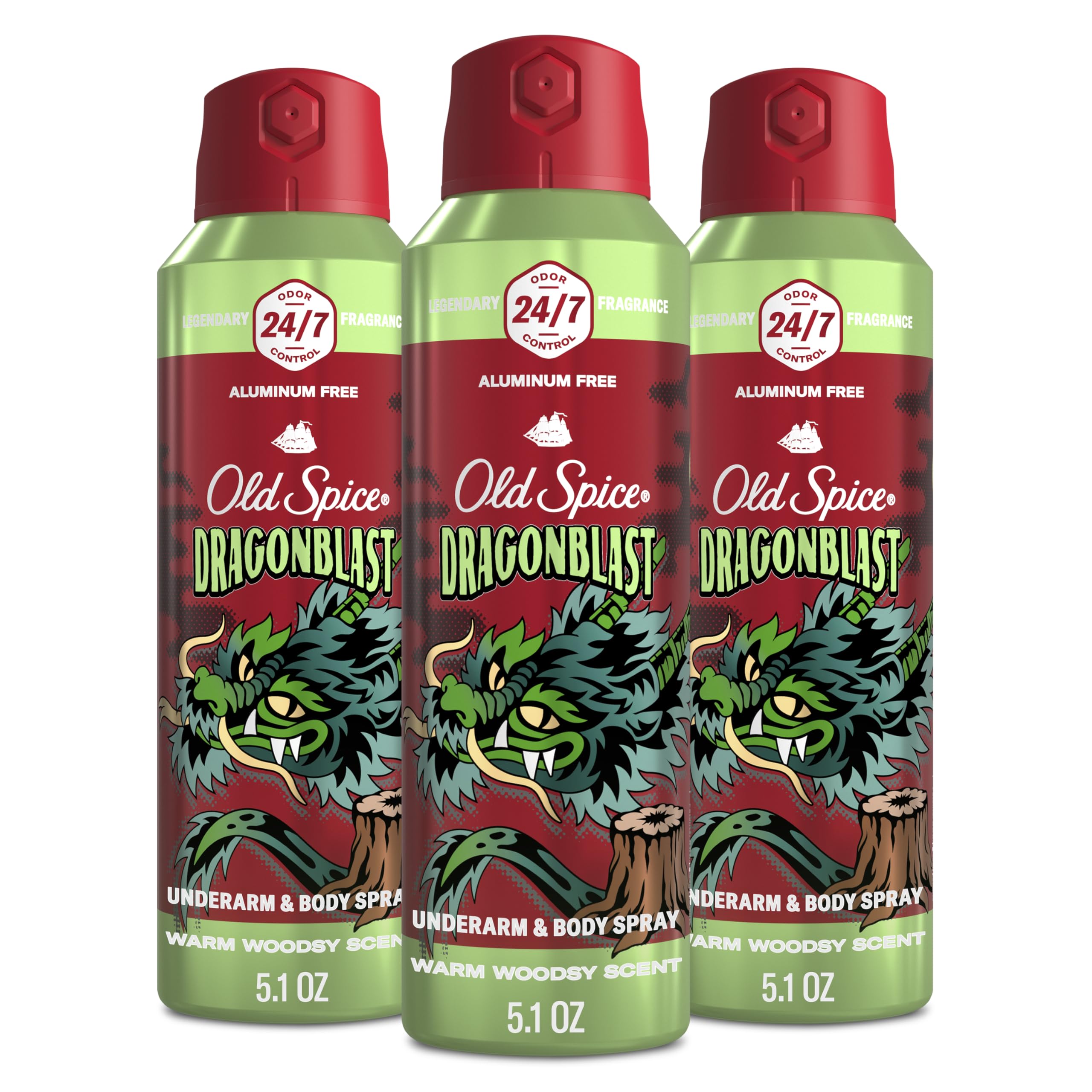 Old Spice Dragonblast bottle front view highlighting long-lasting freshness for daily wear.