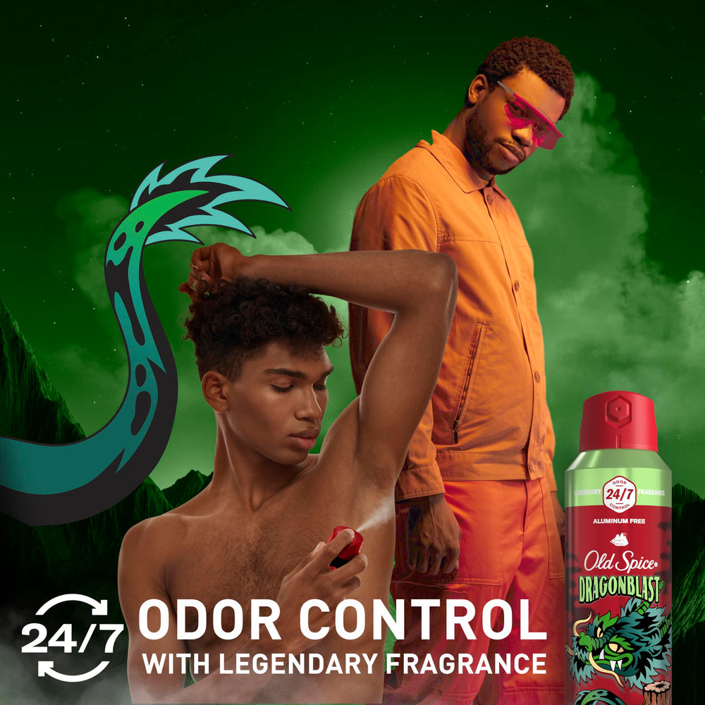 Old Spice Dragonblast 3-pack box image shows value and portability for travel.