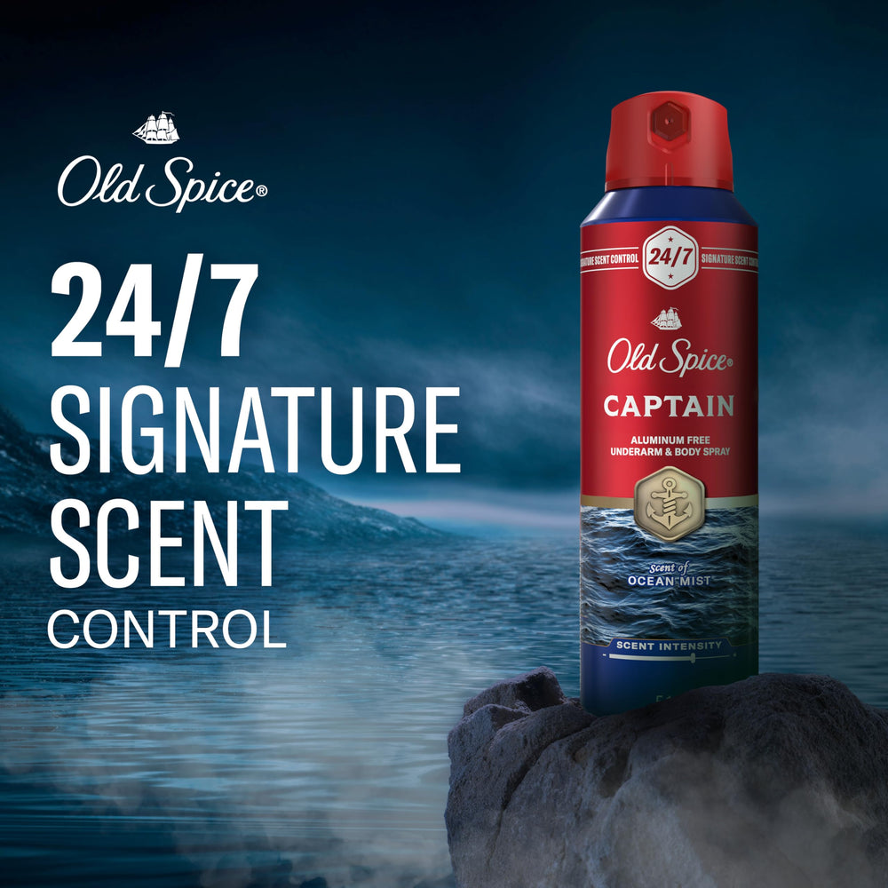 Old Spice Driftwood focus image shows rugged versatility and lasting freshness.