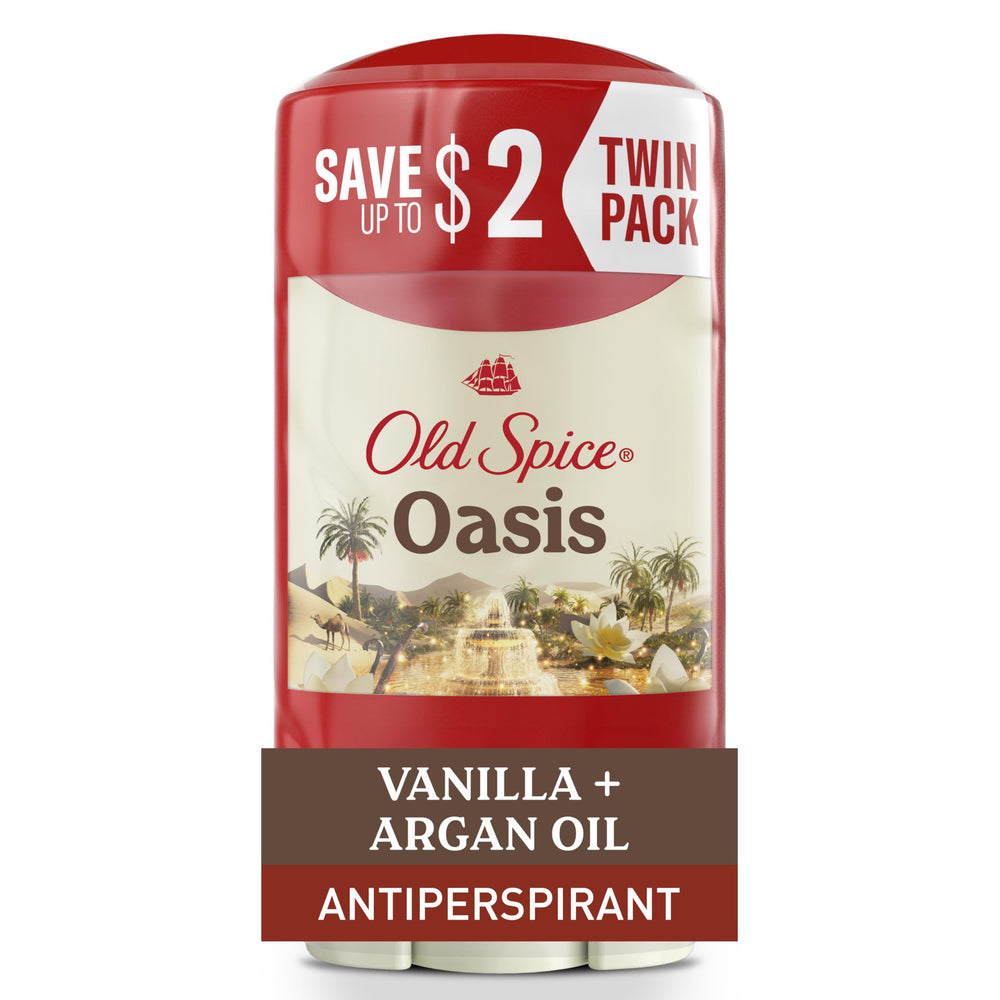 Old Spice Dry Feel bottle with vanilla and argan oil for all-day freshness