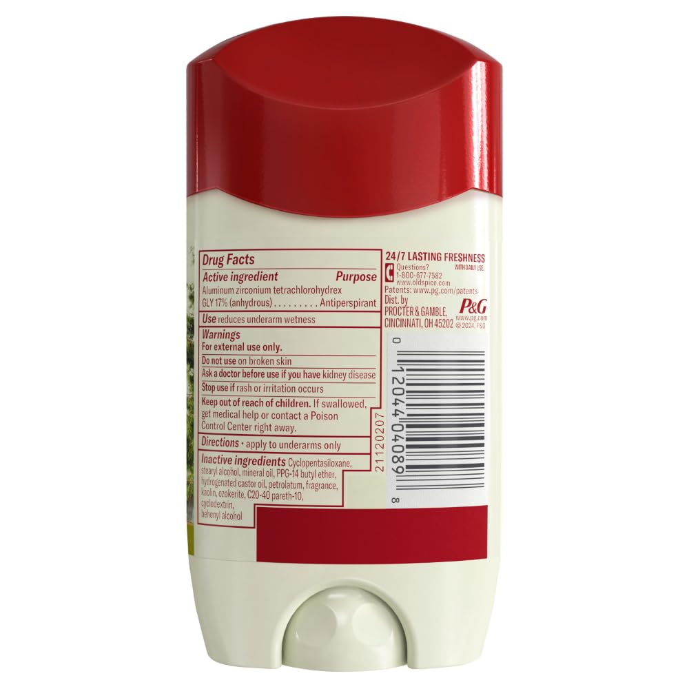 Old Spice Dry Feel 2.6 oz size is ideal for daily protection.