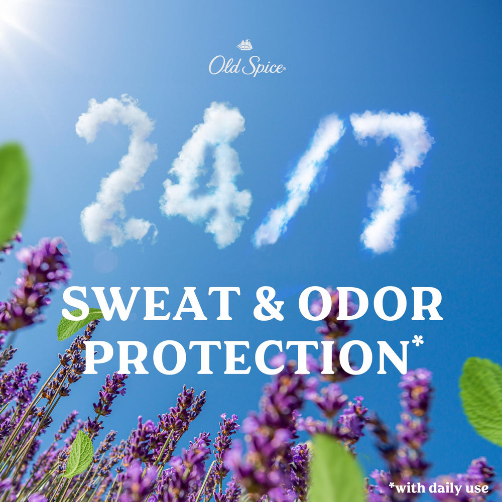 Old Spice Dry Feel stick closeup reveals smooth, comfortable application.