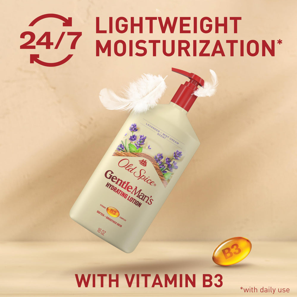 Applying lotion to dry skin showing cycle relief with Old Spice formula