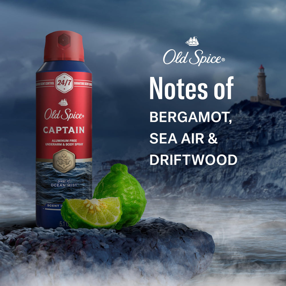 Old Spice Easy application spray demonstrates quick, even coverage for daily use.