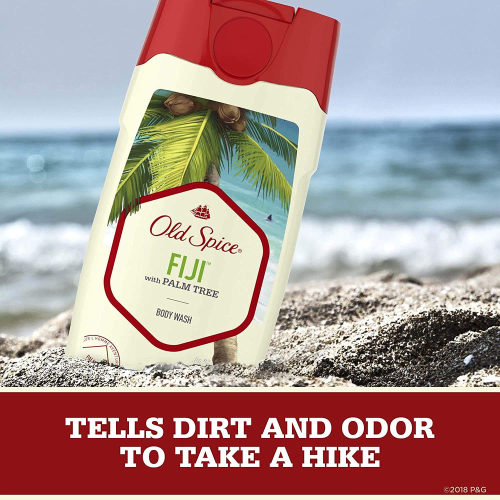 Old Spice Fiji lather close-up showing rich bubbles and coconut-lavender aroma