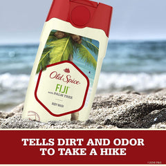 Old Spice Fiji lather close-up showing rich bubbles and coconut-lavender aroma