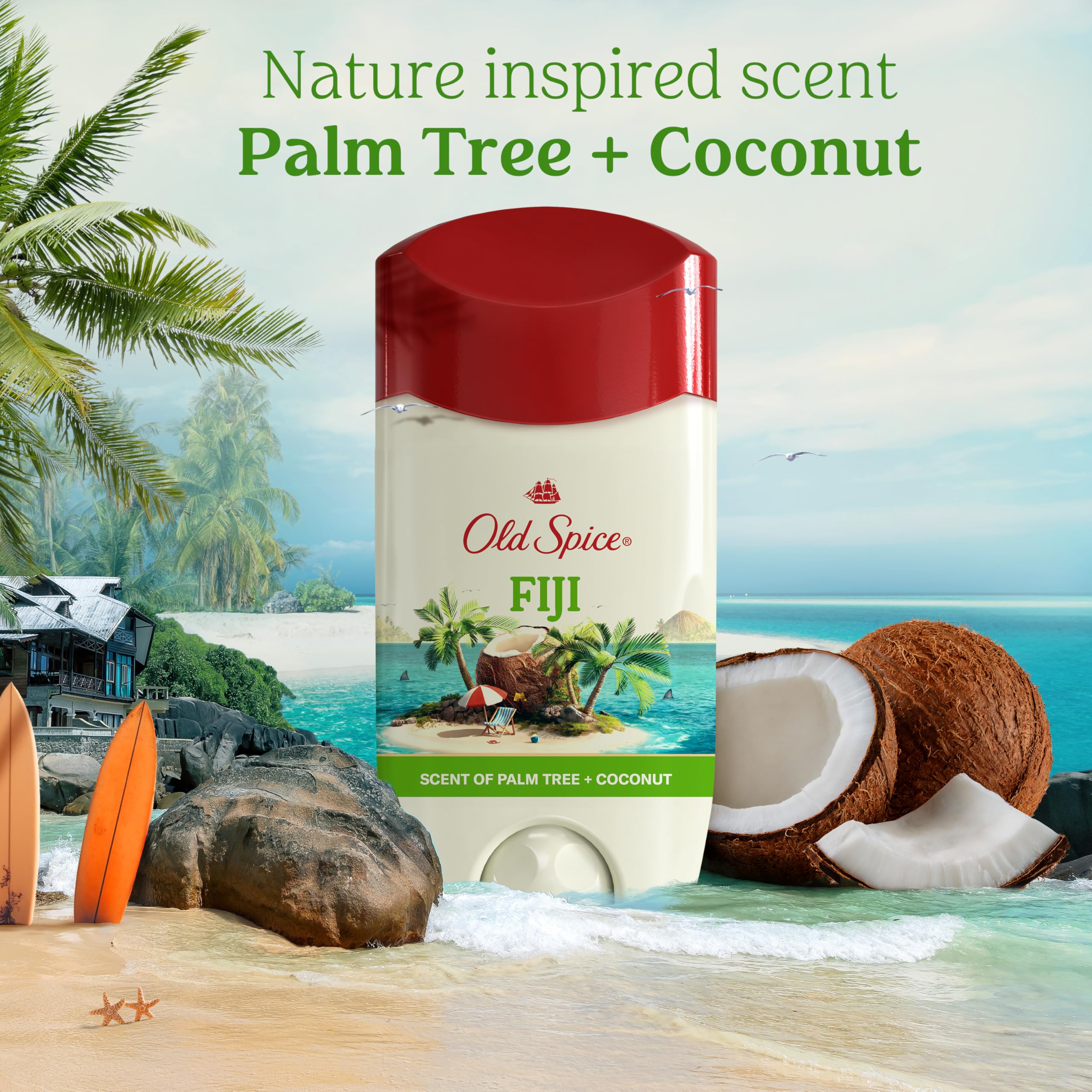Old Spice Fiji multi-form lineup showcasing body wash and sprays.