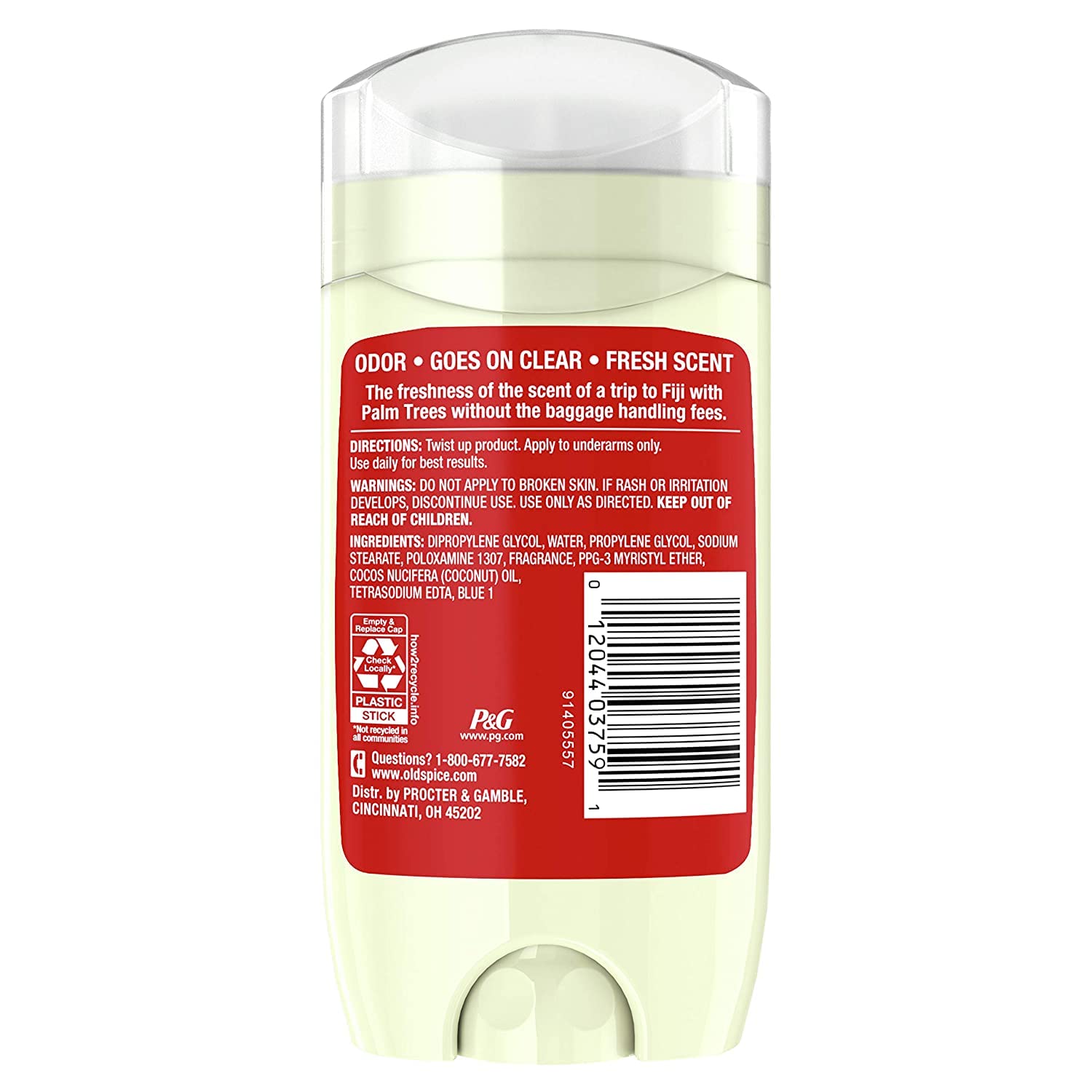 Old Spice Fiji Palm Tree Scent close-up evokes tropical vacation vibe.