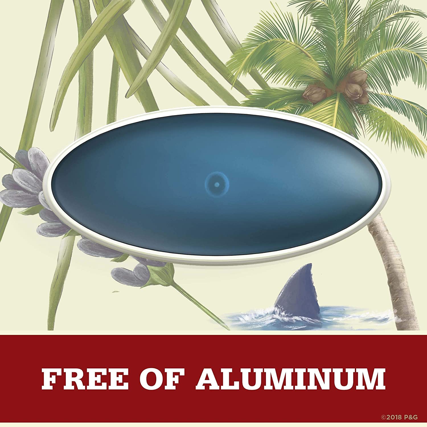 Old Spice Fiji Palm Tree Scent label emphasizes coconut and lavender notes.