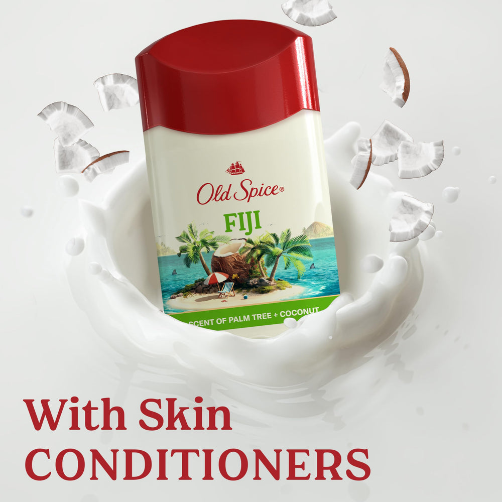 Old Spice Fiji skin conditioners ensure gentle formulation on skin.
