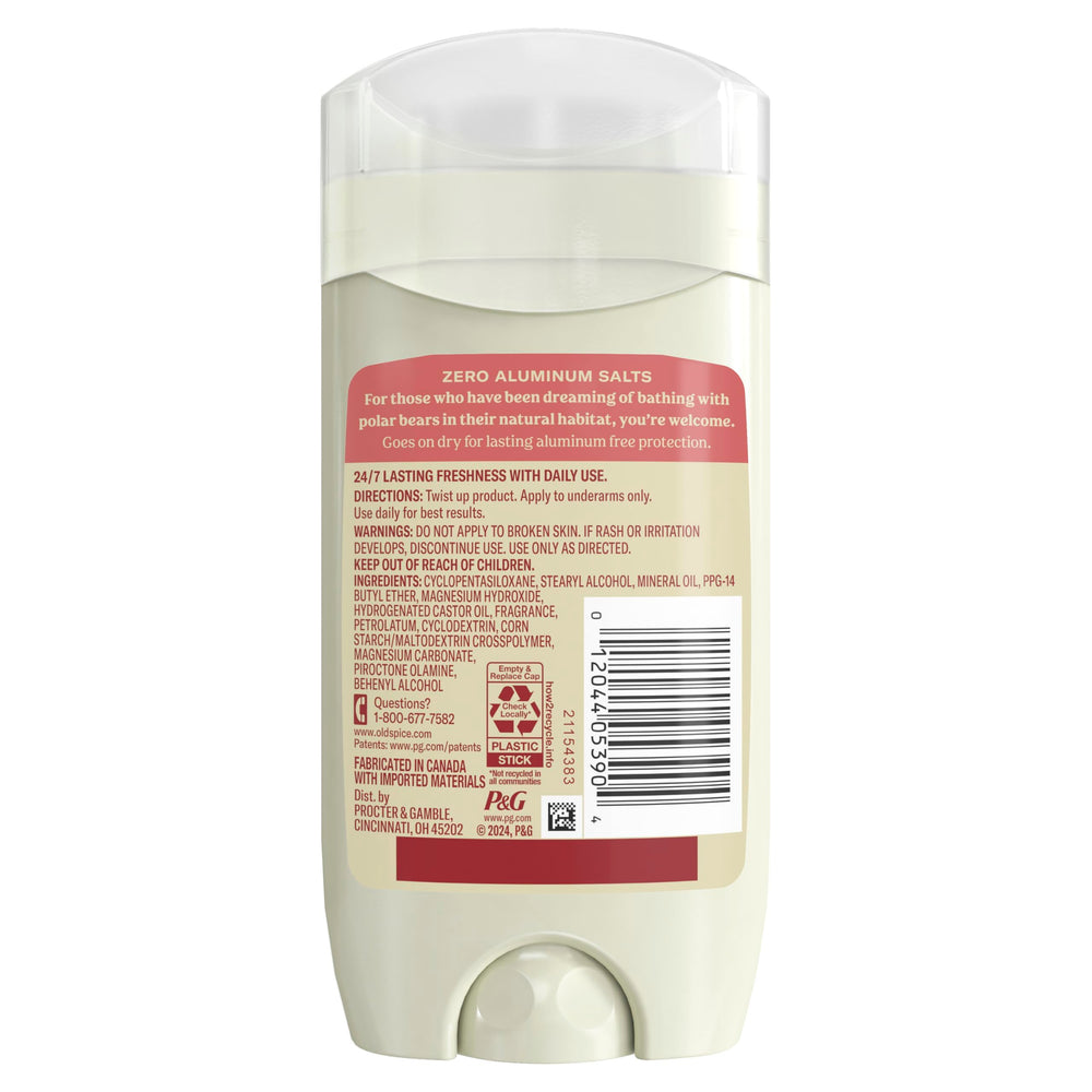 Old Spice GentleMan's aluminum-free deodorant label highlights skin-friendly care
