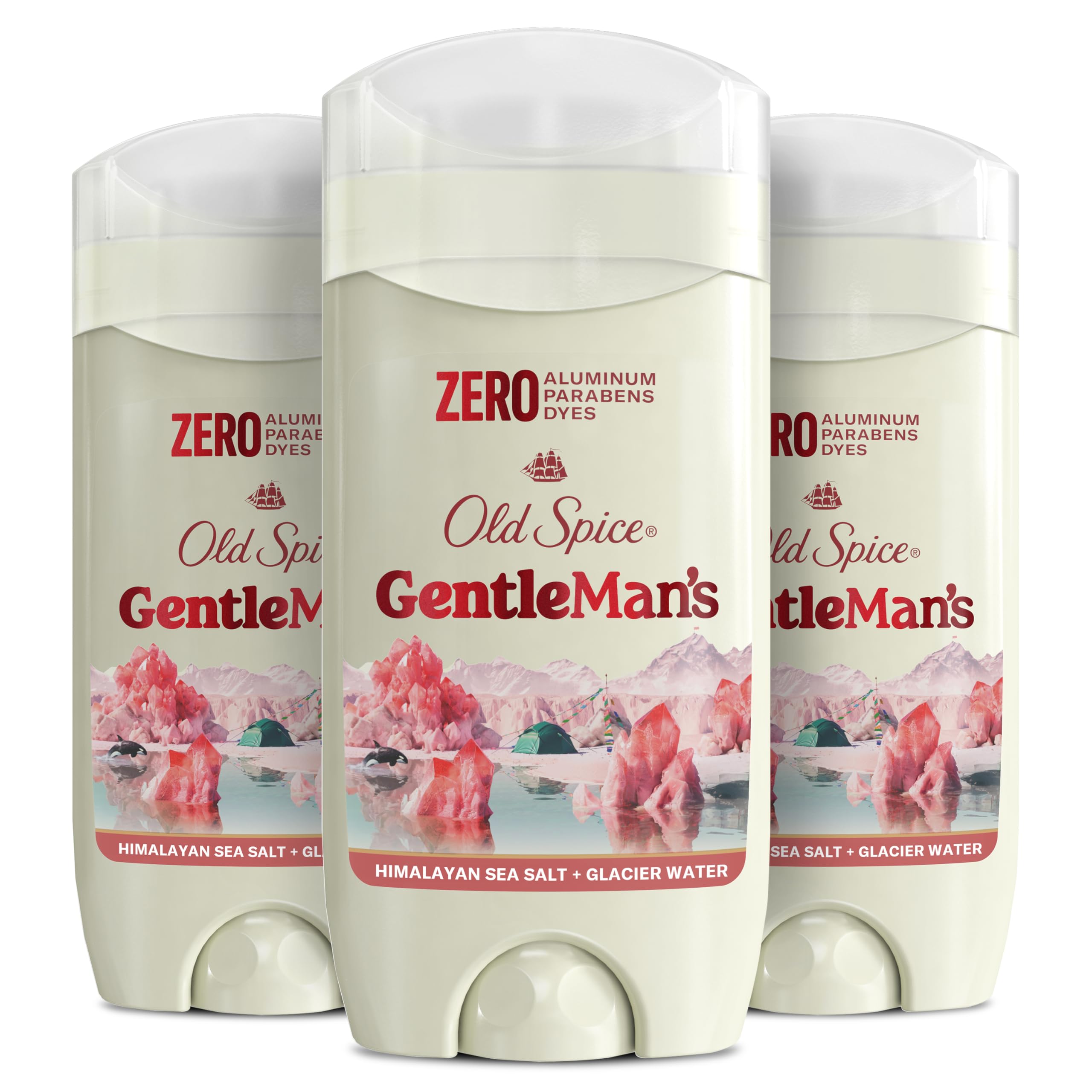 Old Spice GentleMan's aluminum-free deodorant 3-pack front view for daily freshness
