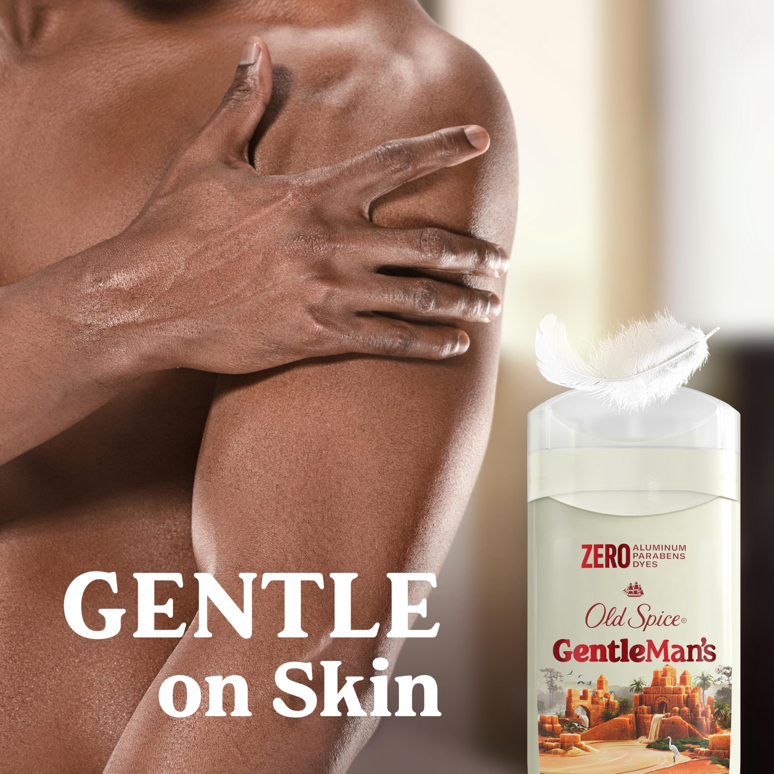 Old Spice GentleMan's Blend aroma featuring brown sugar and cocoa butter notes