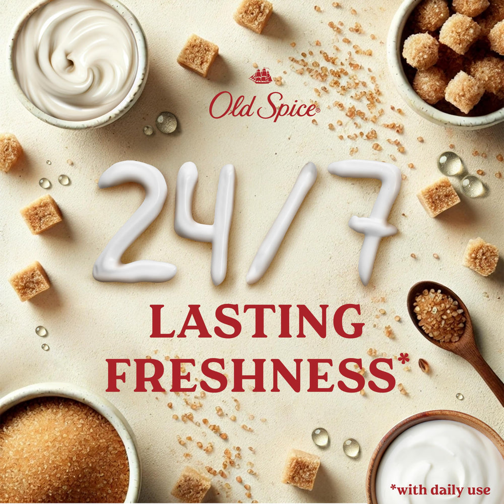 Old Spice GentleMan's Blend texture on skin indicating a gentle, skin-friendly formula