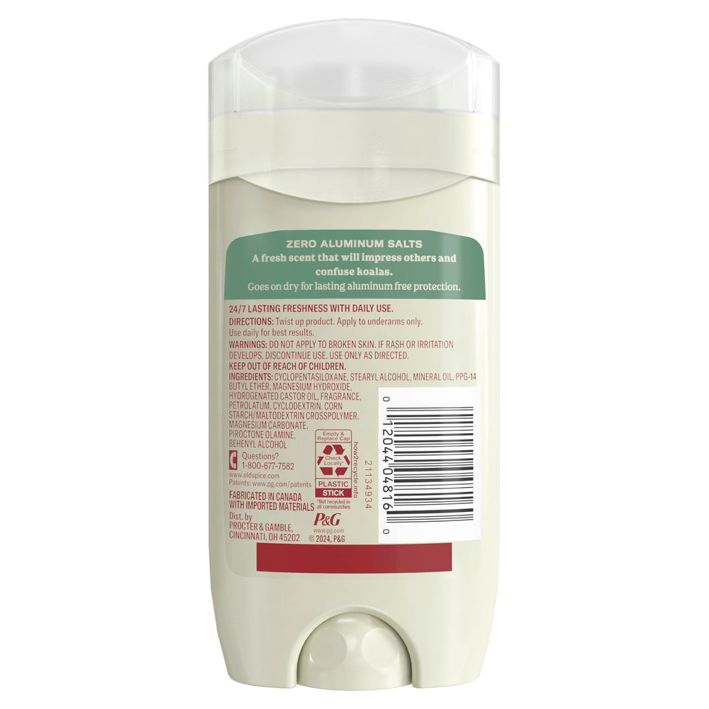 Old Spice GentleMan's no aluminum label close-up demonstrates gentleness