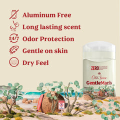 Old Spice GentleMan's pack3 back label highlights skin-friendly conditioning formula