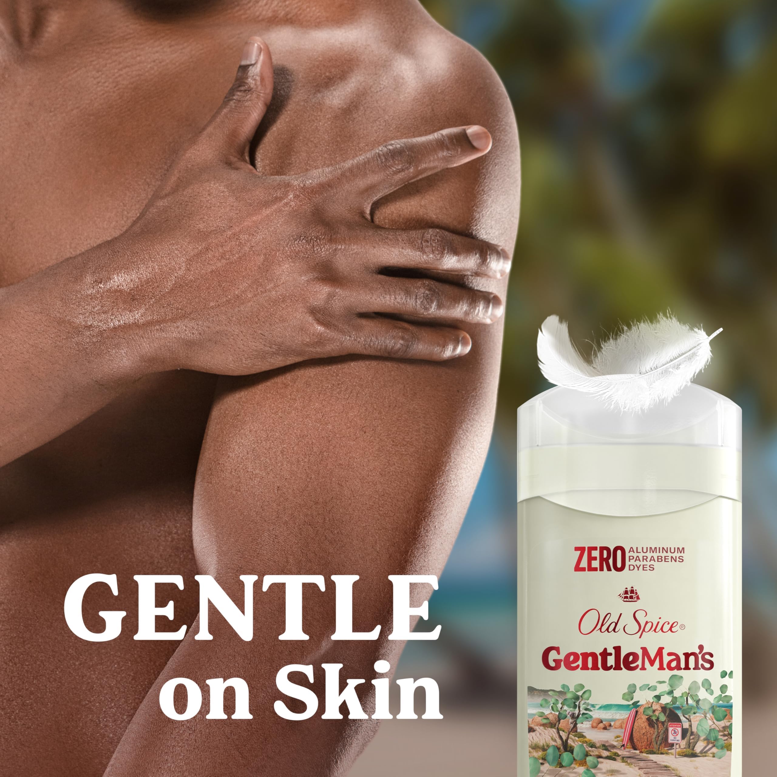 Old Spice GentleMan's skin conditioners visual illustrating skin-friendly formula