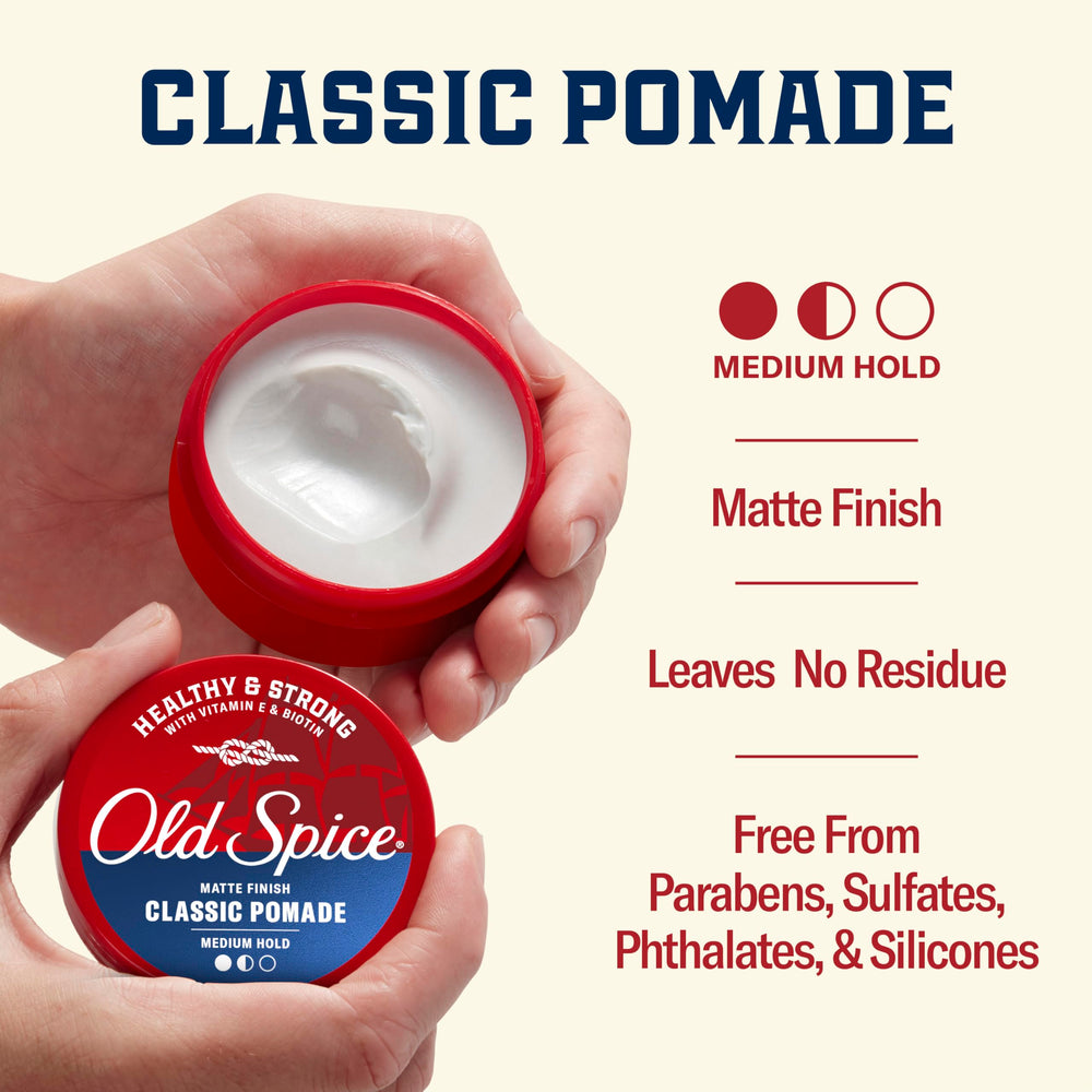 Old Spice tub beside scent notes of coconut and tropical wood