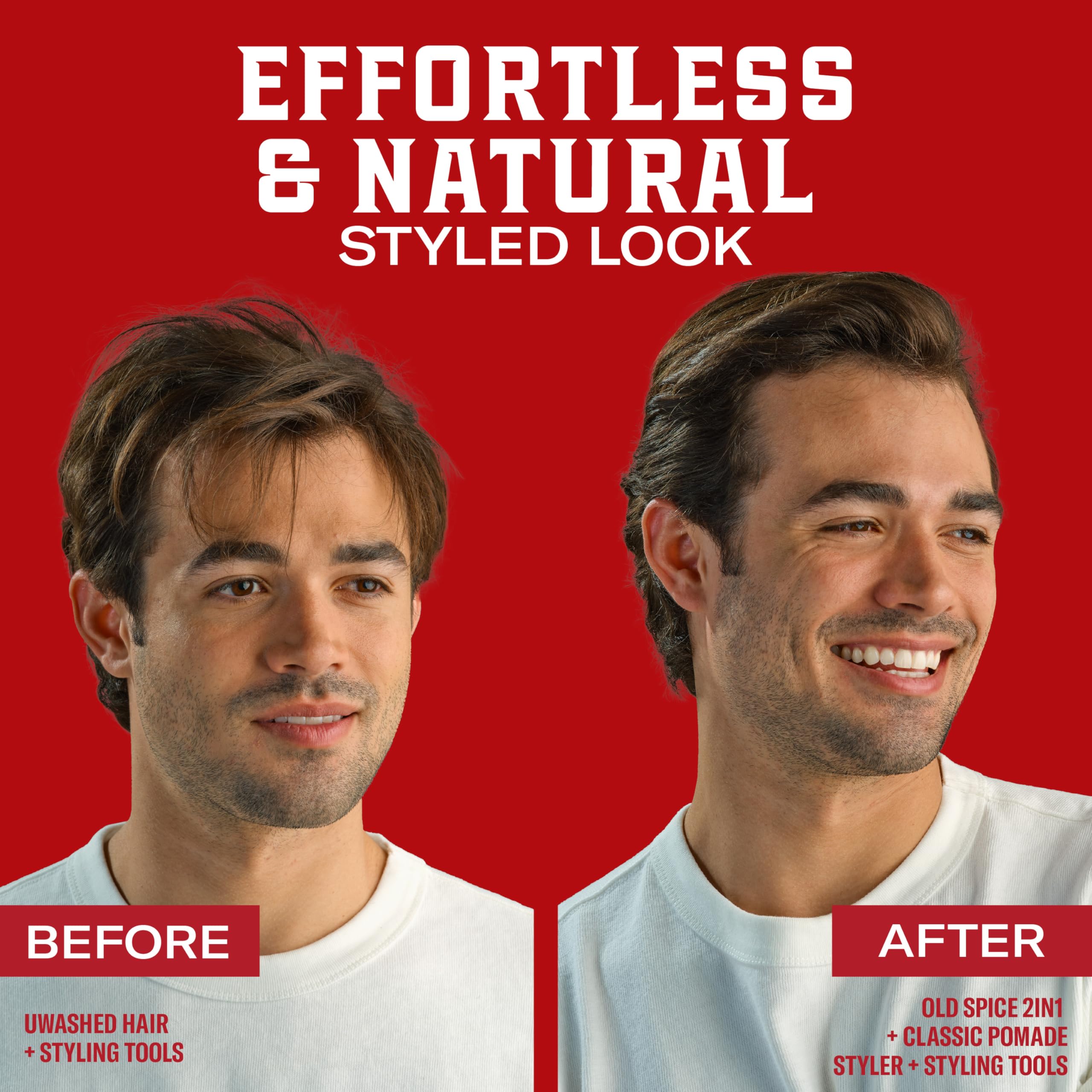 Old Spice pomade includes vitamin E and biotin for healthier-looking hair