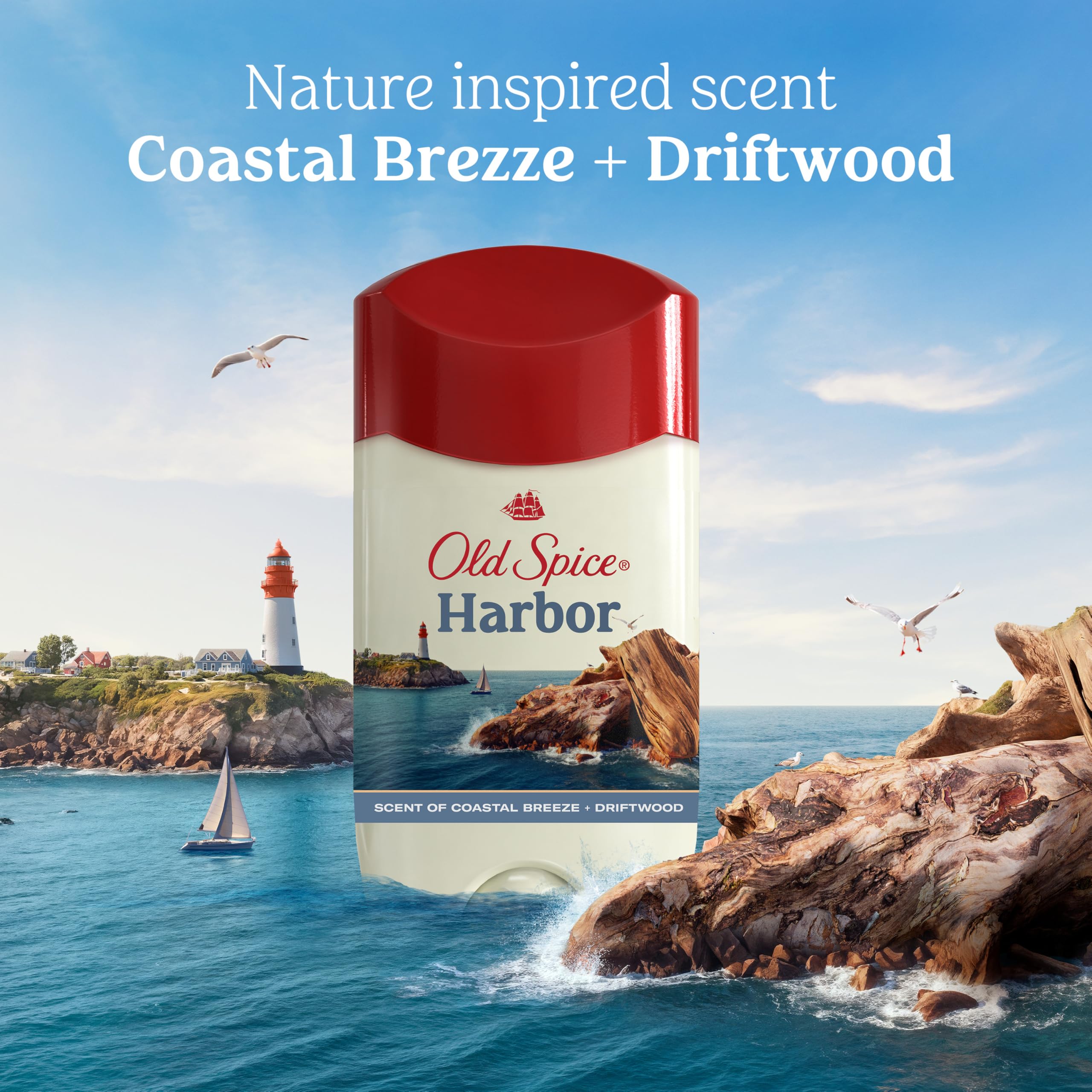 Three-pack of Old Spice Harbor on a store shelf for convenient purchase.