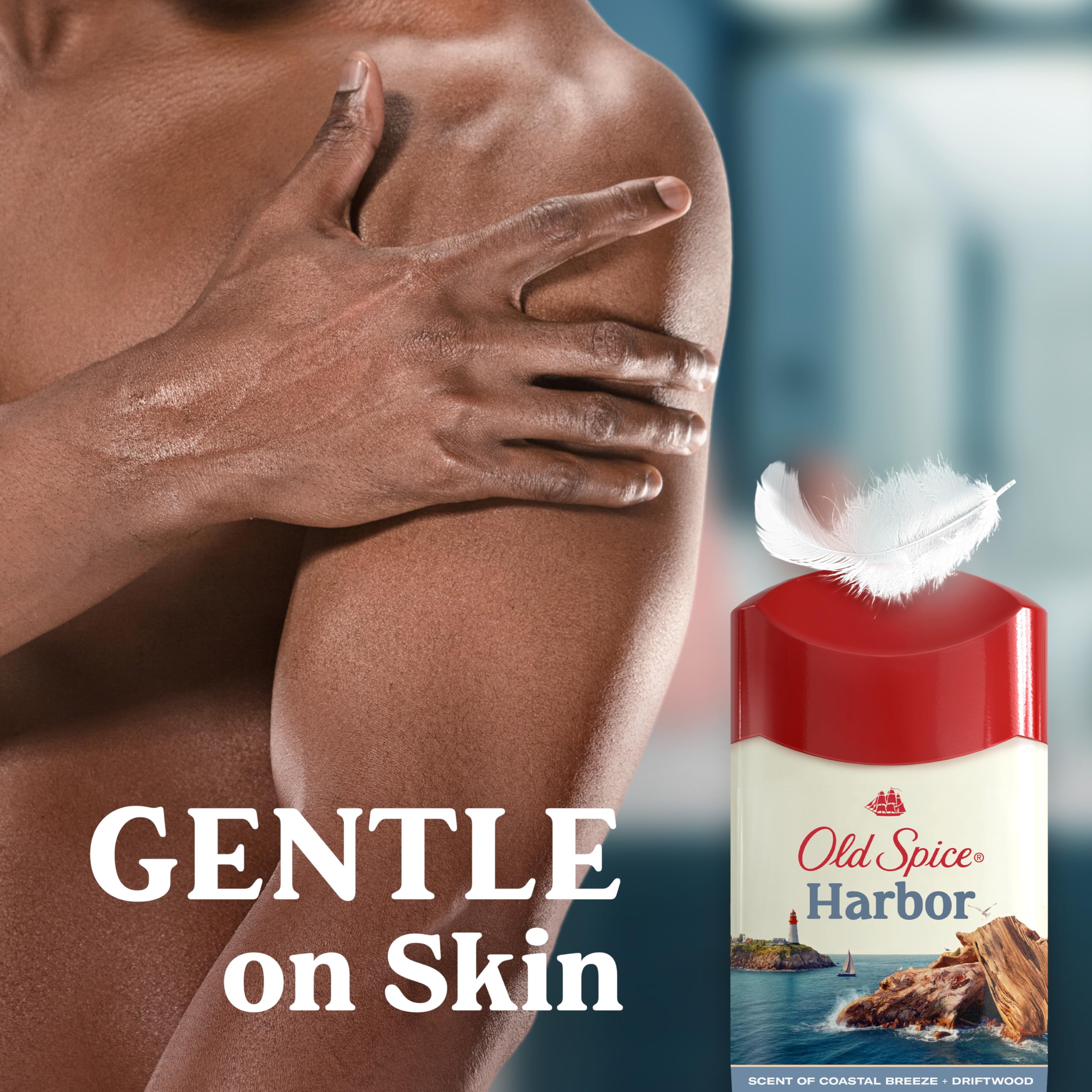 Coastal breeze visual representing Old Spice Harbor's fresh scent.