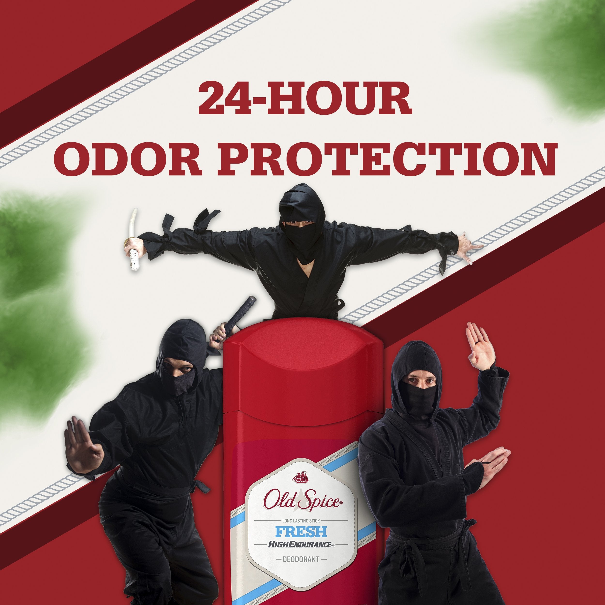 Illustration of odor-fighting ingredients in Old Spice High Endurance formula.