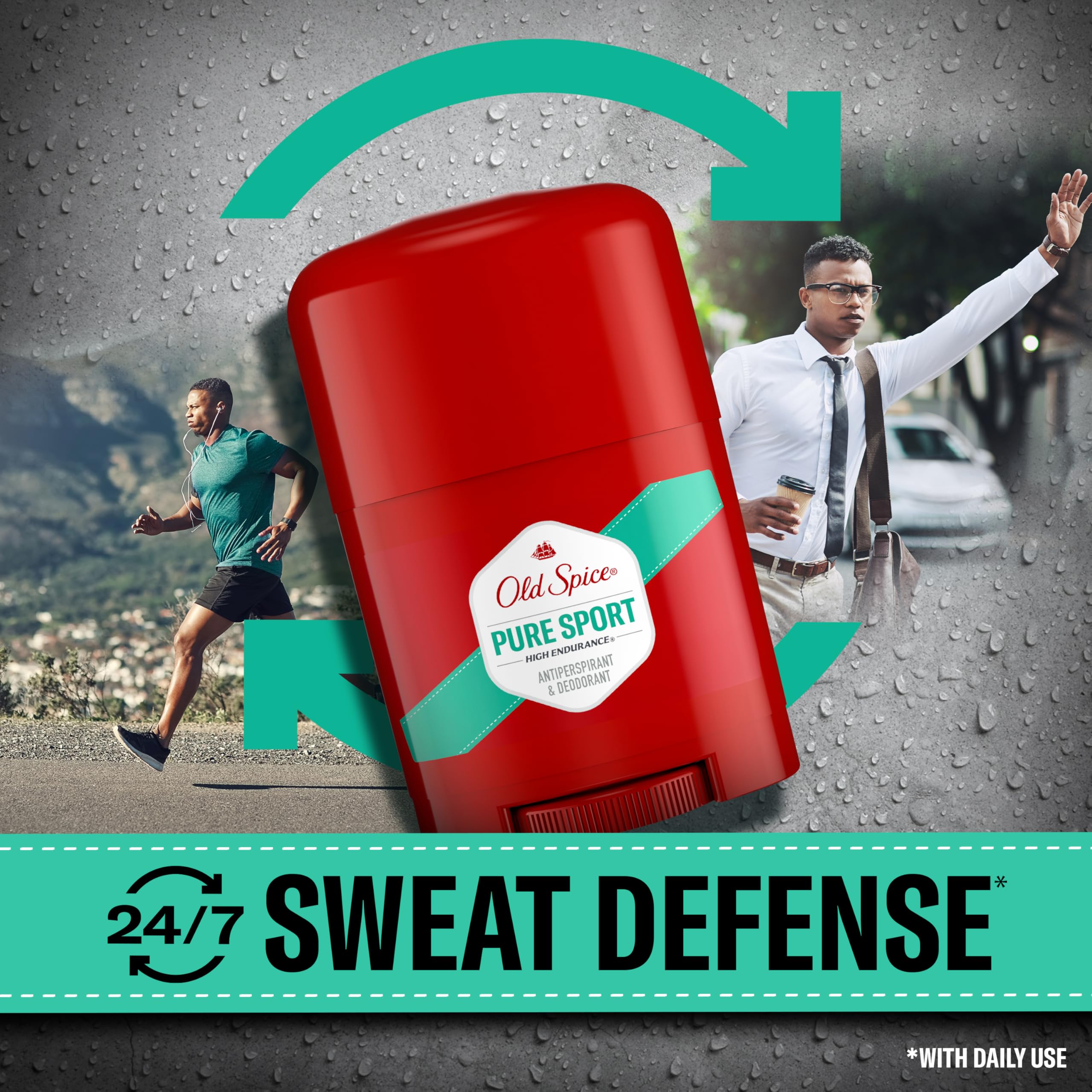 Old Spice High Endurance stick label close-up emphasizes easy use