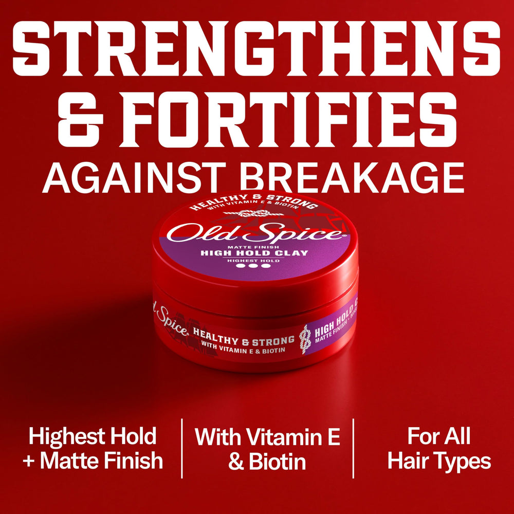 Old Spice High Hold Clay on damp hair for strong hold