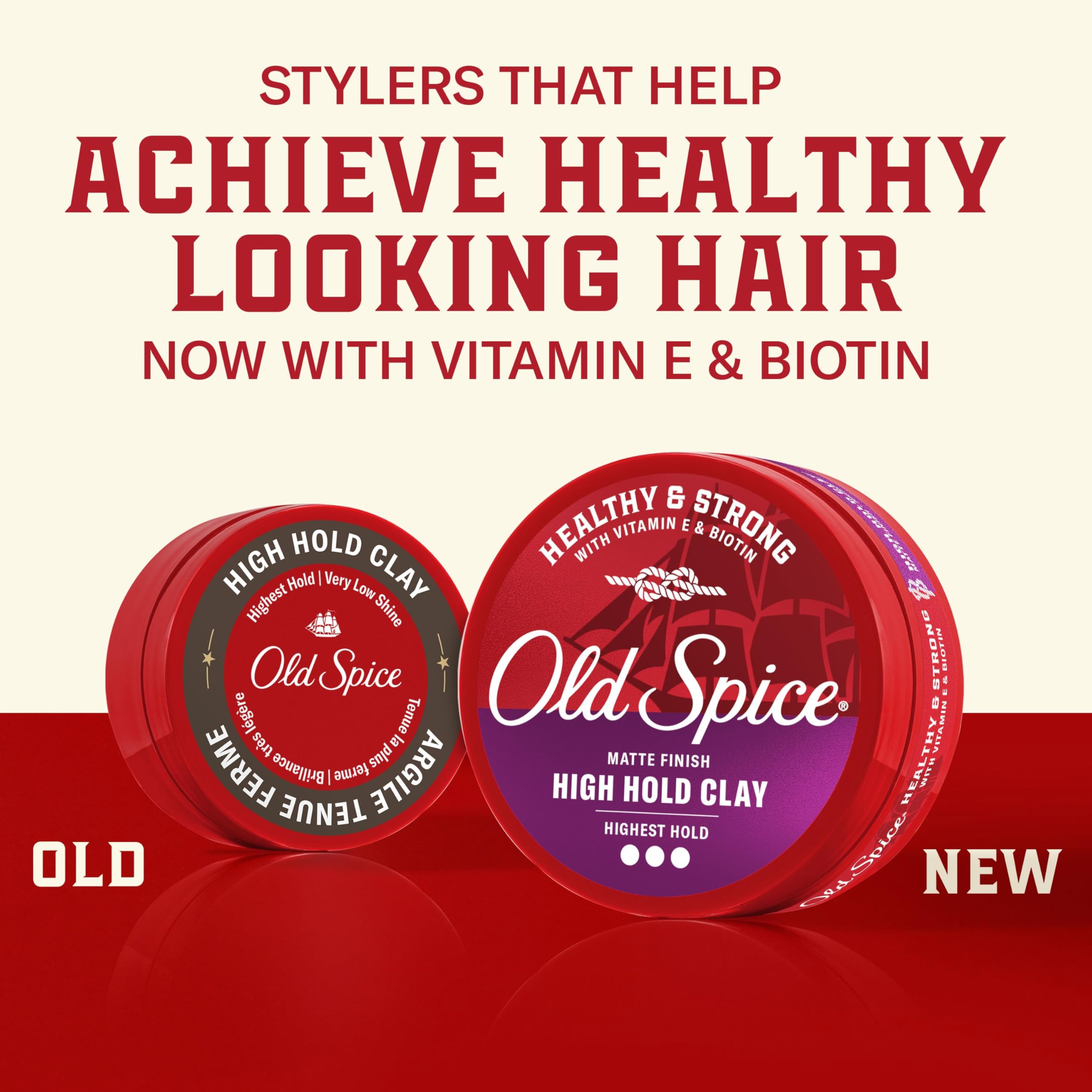 Old Spice High Hold Clay hands applying product for quick styling
