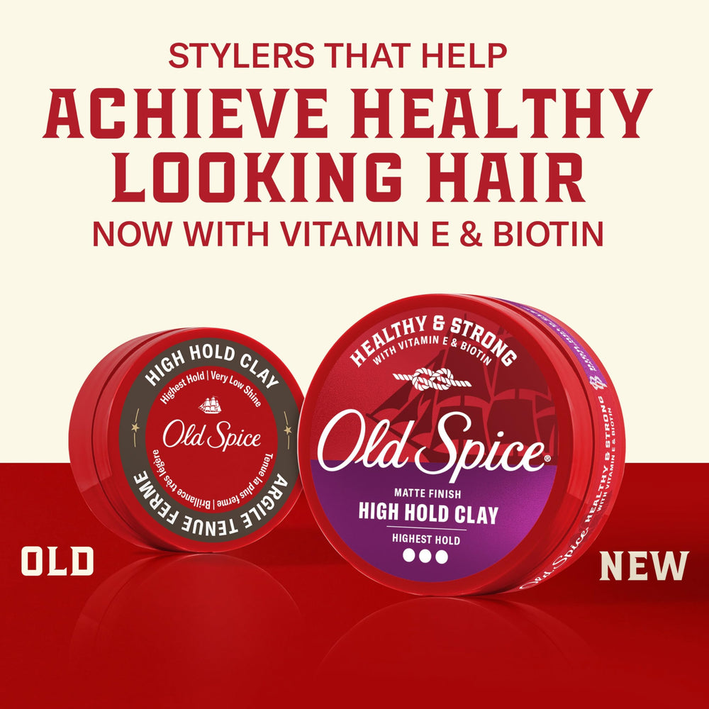 Old Spice High Hold Clay hands applying product for quick styling
