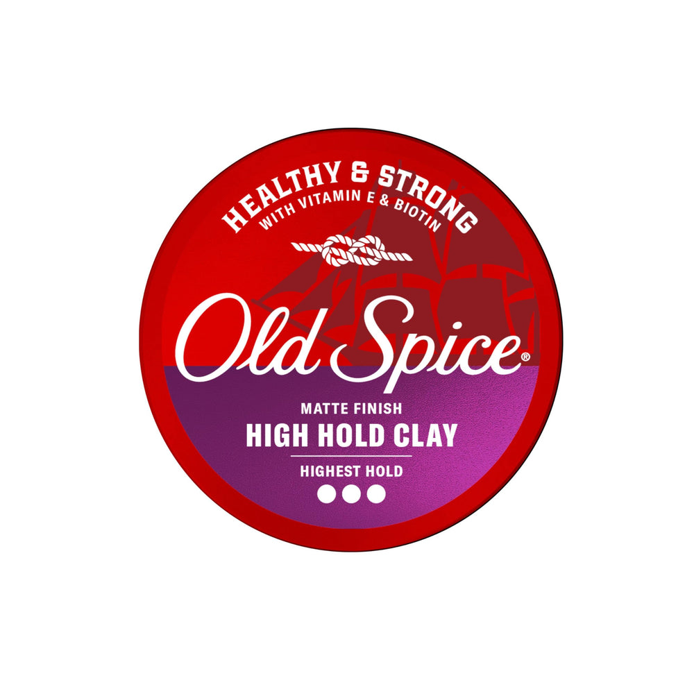 Old Spice High Hold Clay in use for a sleek look