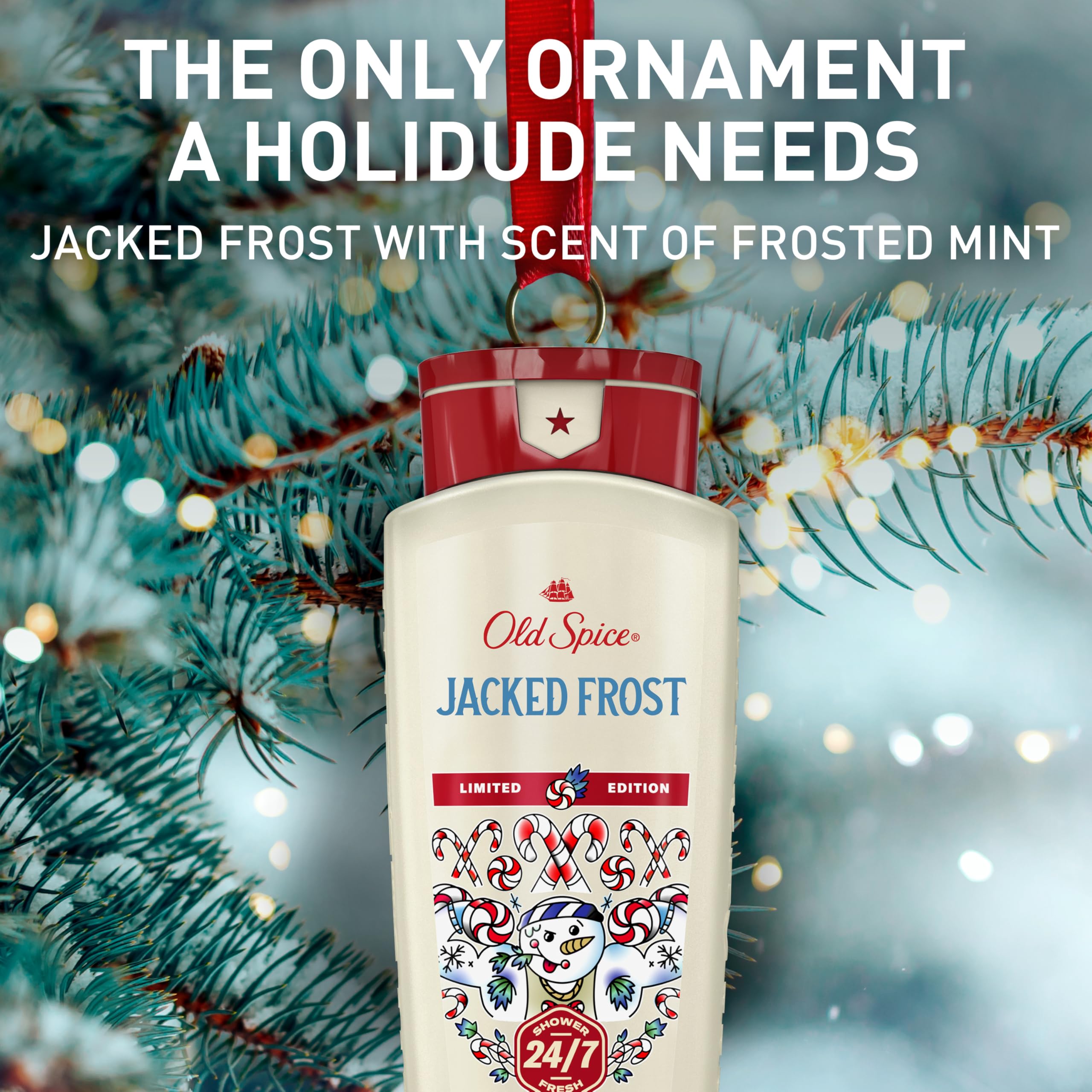 Old Spice Holidude Fresh Pine bottle conveying outdoorsy, festive scent